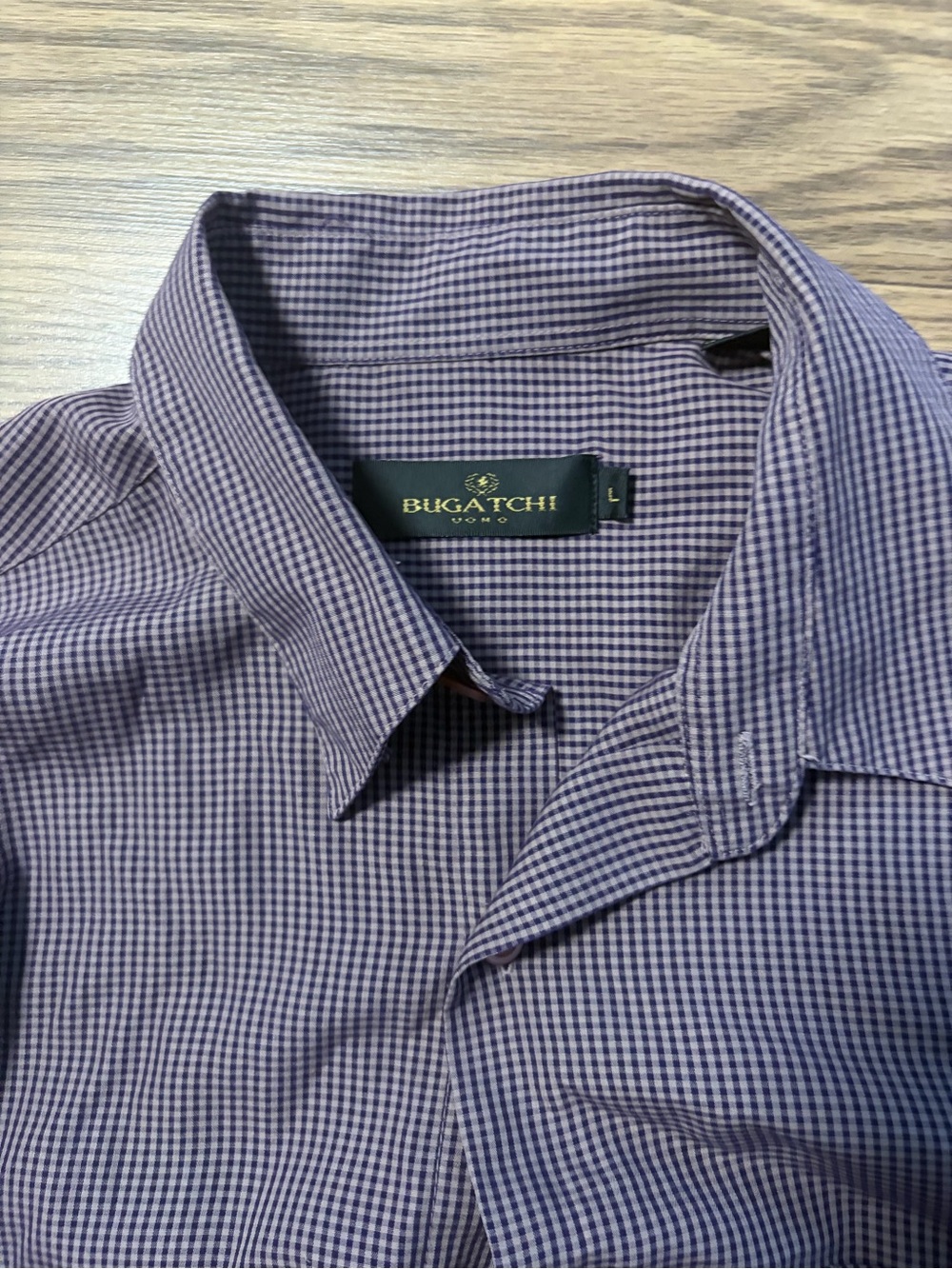 Bugatchi Purple & White Micro-Check Men's Dress Shirt